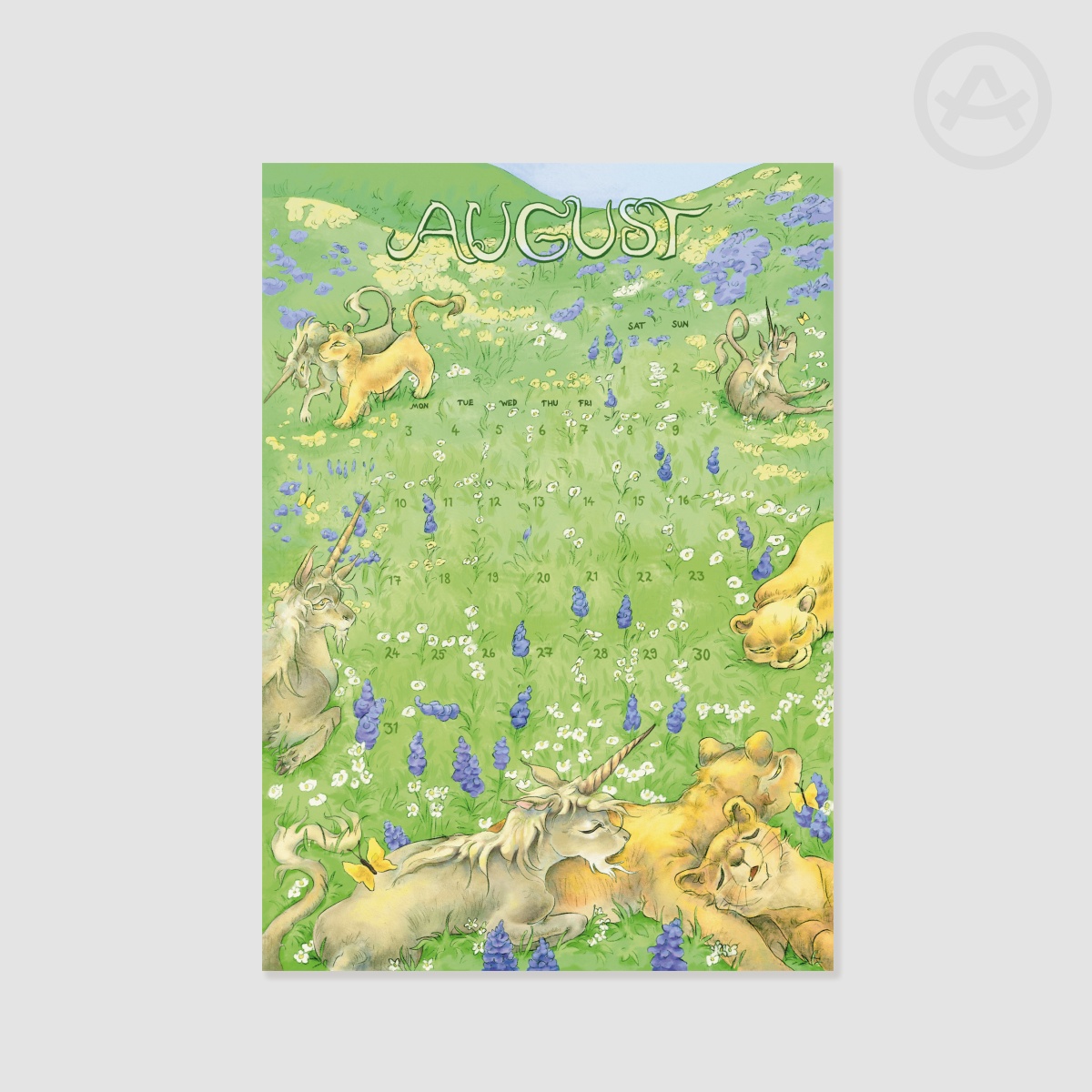 2026 Calendar - August - A3 / 11.7 × 16.5 in