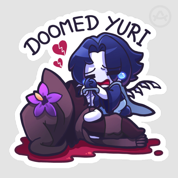 "DOOMED YURI" Azure and Two Time sticker (Forsaken)