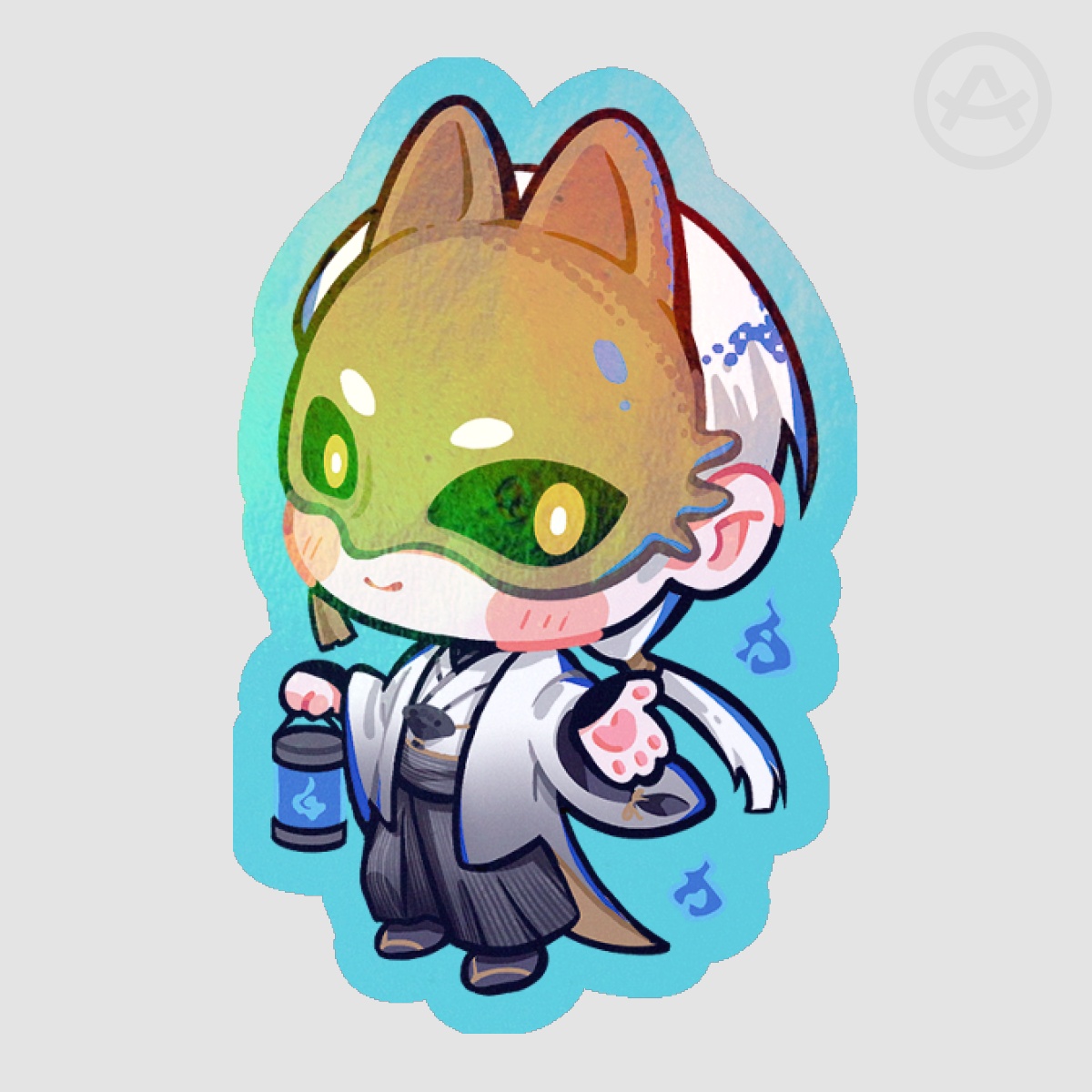 Silent Hill F Fox Mask Holographic Sticker