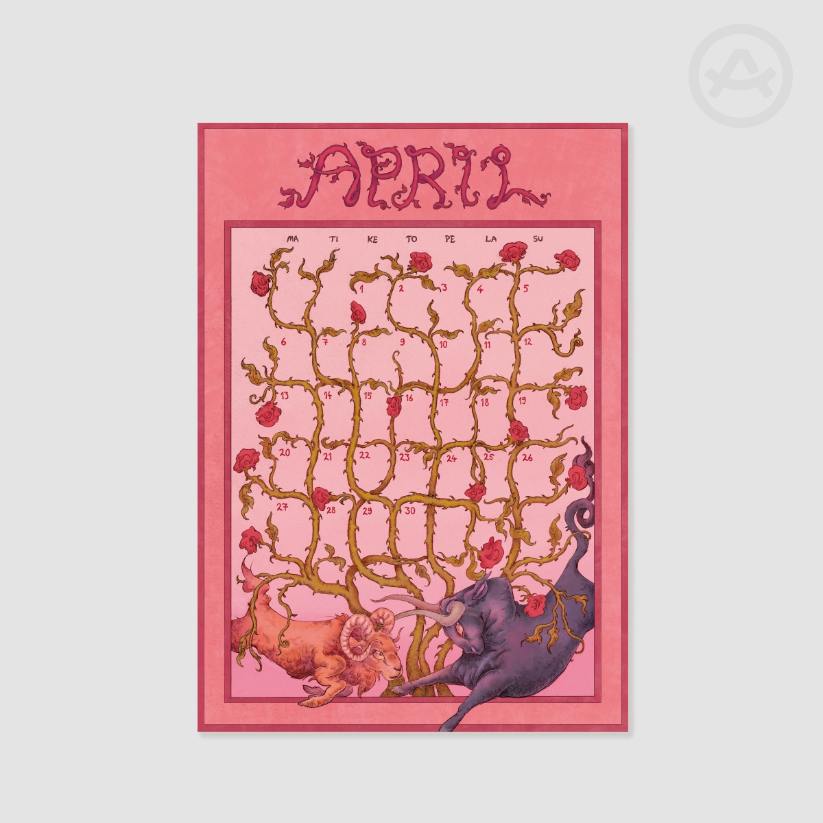 2026 Calendar - April - A4 / 8.3 × 11.7 in