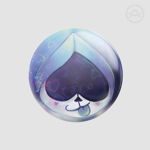 Lancer Blep Holo Heart Badge (Button Pin)