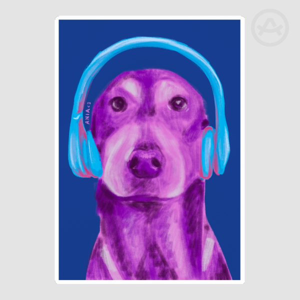 Music Dog Sticker