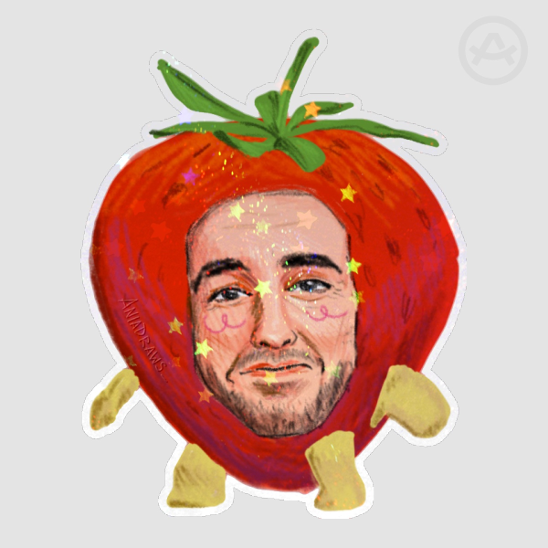 Fernando Alonso Strawberry Holo Sand Star Sticker