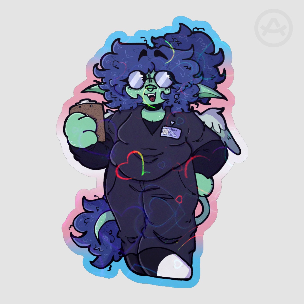 Sasha Holo Heart Sticker