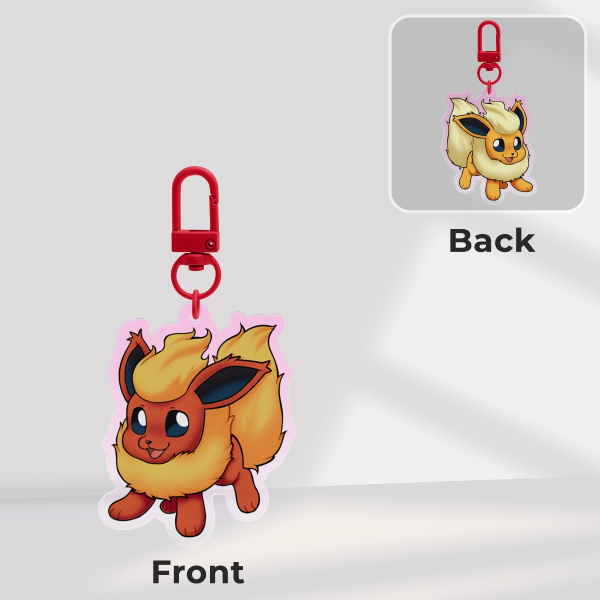 Flareon Regular and Shiny Clear Acrylic Keychains