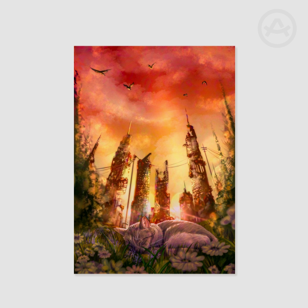 Sunset Kitty Poster/Print