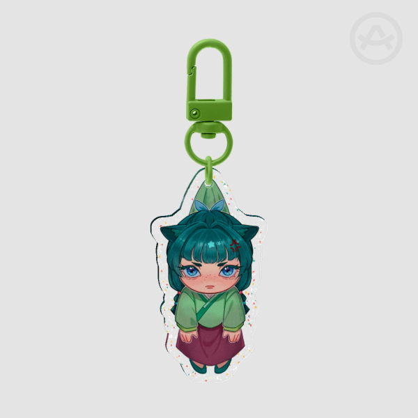 Maomao Glitter Acrylic Keychains