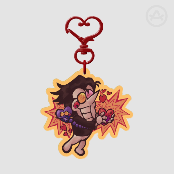 Heart and Soul Spamton Deltarune Glitter Keychain
