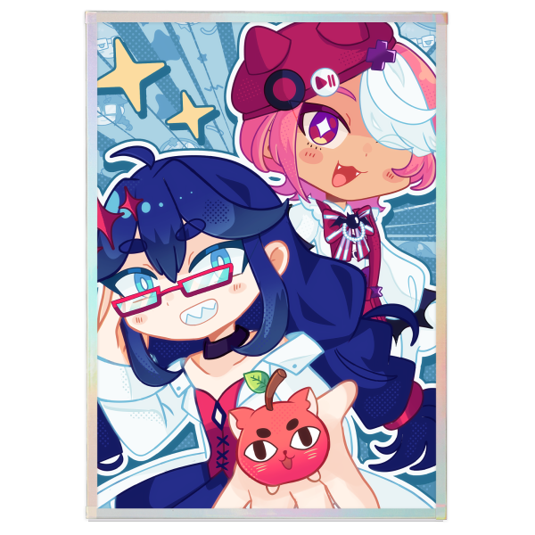 Artboard de Hanachi y Risa (con borde arcoiris)