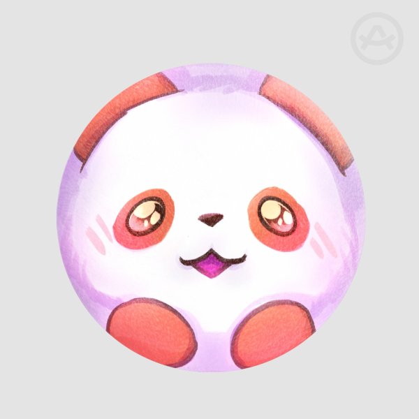 KeWang Panda Face Plush Badge