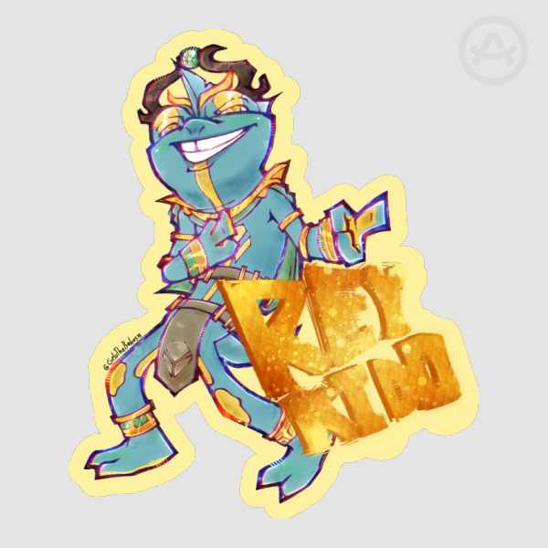 [Lizard][cartoon] Rey Kido ≡ Colored Edge Die Cut Stickers