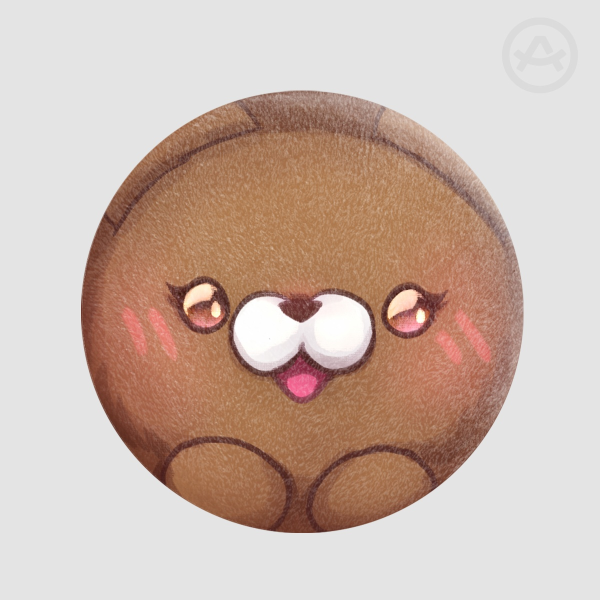 TangJiang Brown Bear Face Plush Badge