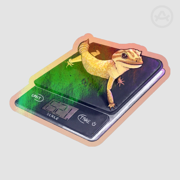 Lizard on a Scale Colored Edge Die Cut Sticker