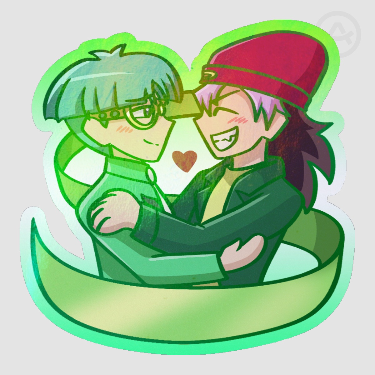 Shrimp Rainbow Die Cut Sticker