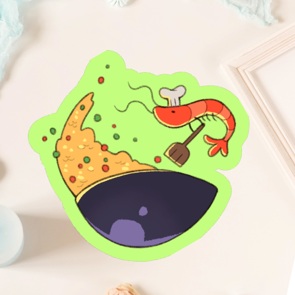 Shrimp ✦ Colored Edge Sticker