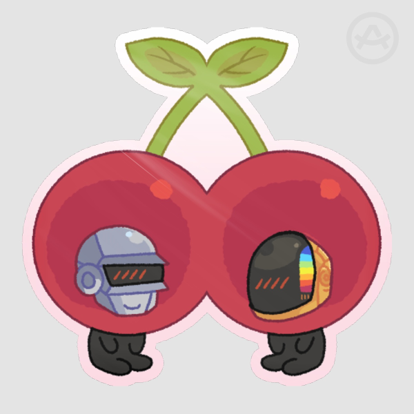 Daft Punk Cherries Sticker