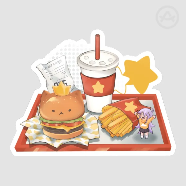 Stellar Burger Meal Sticker 3”