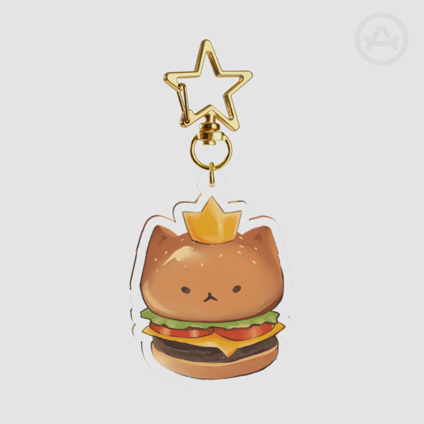 Cat burger keychain