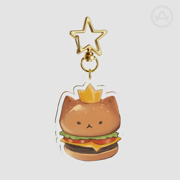 Cat burger keychain