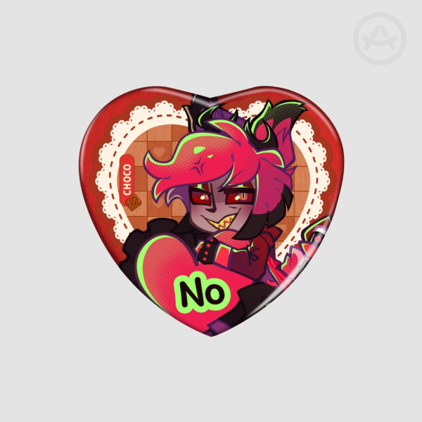 Alastor Valentine's Heart Shape Holographic Badge