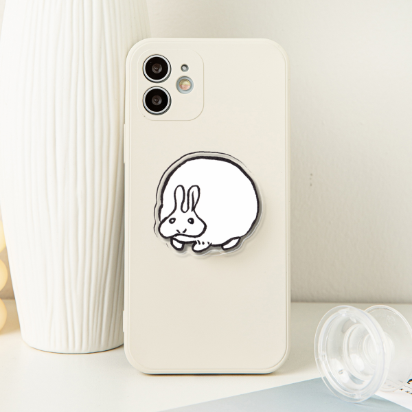 Round Bunny Acrylic Airbag Phone Holder - 1.96"(50mm), Clear