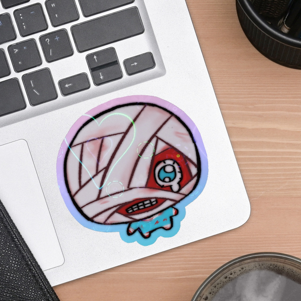 Curly Mouthwashing Sticker