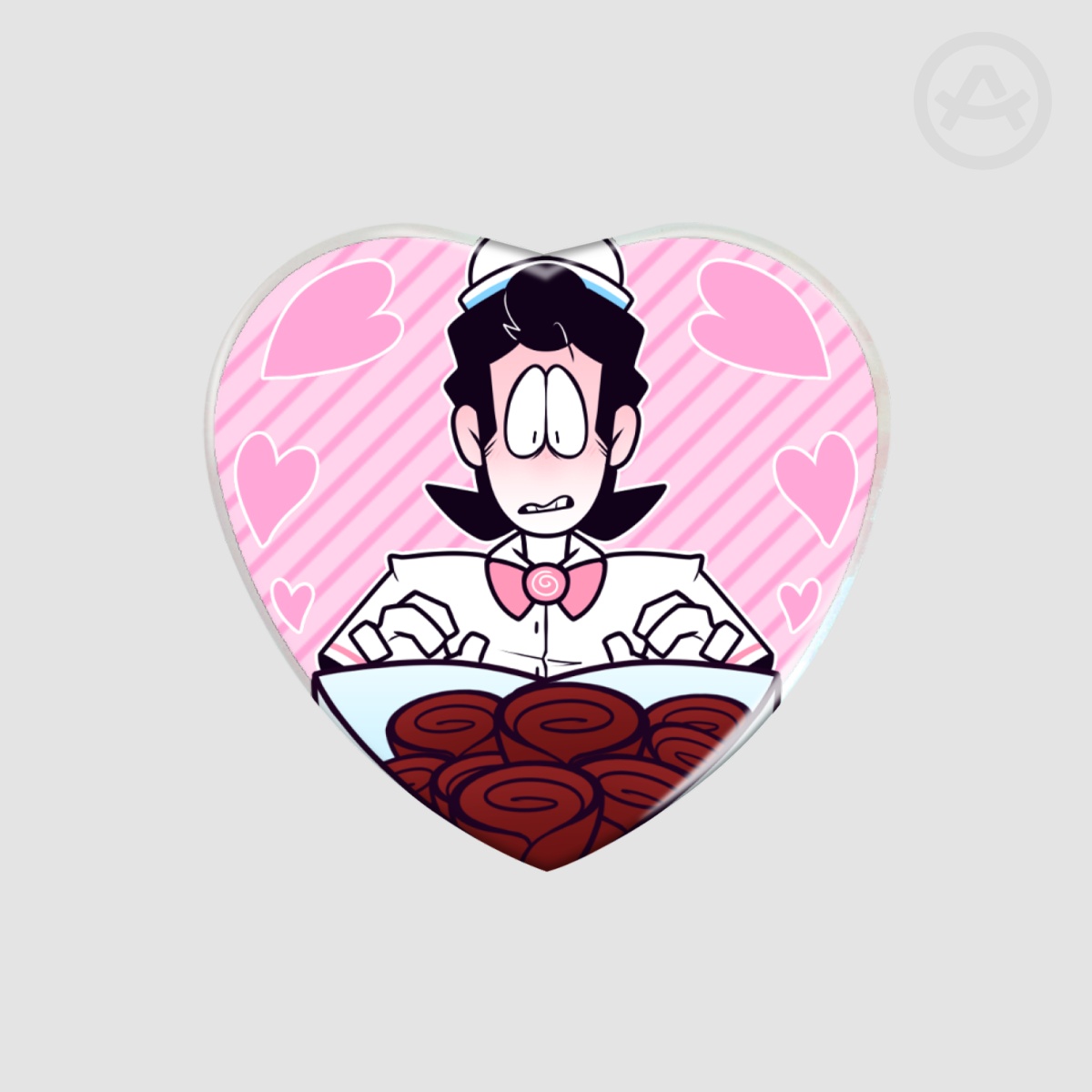 Wait what?! - Heart Shape Holographic Pin (Spooky Month)