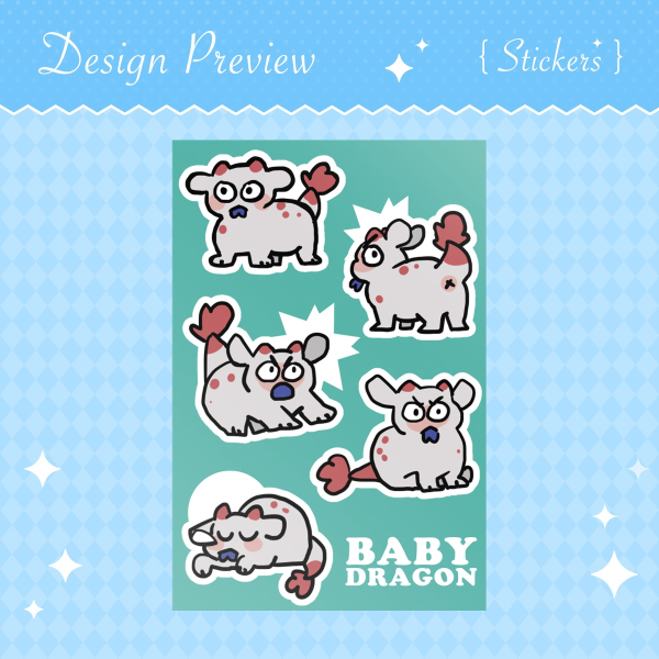 Baby Dragon Sticker Sheet II