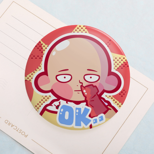 Badge Button Pin - Saitama - One Punch Man Anime OPM