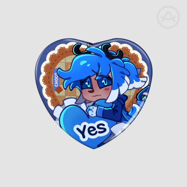 2PAlastor Valentine's Heart Shape Holographic Badge