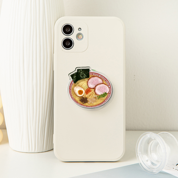 Tonkotsu Ramen Acrylic Airbag Phone Holder - 1.96"(50mm), Clear