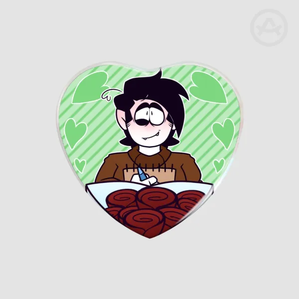 Thank You... - Heart Shape Holographic Pin (Spooky Month)