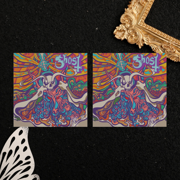 Kiss the go-ghost pearl paper photo-cards