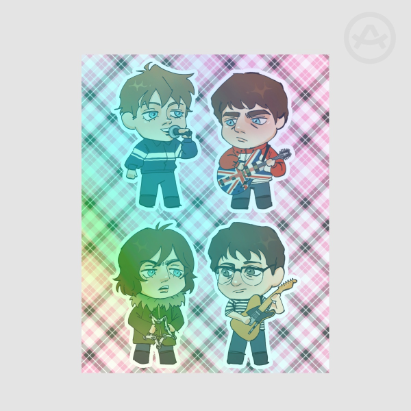 Oasis/Blur Coated Paper Stickers Sheet