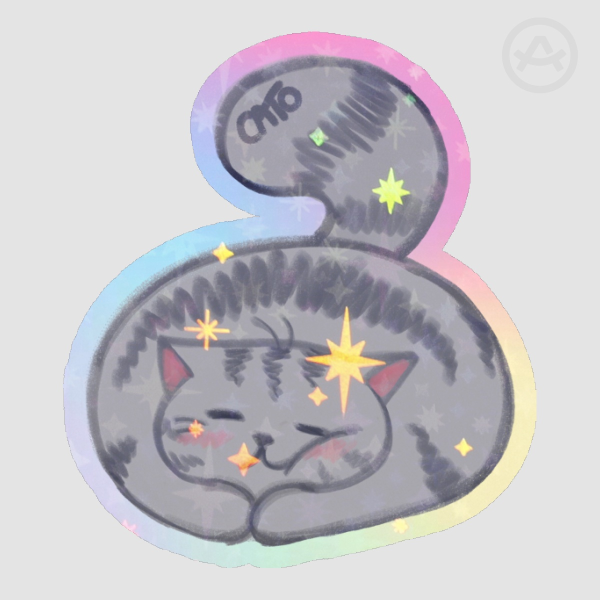 Grey Cat Sticker
