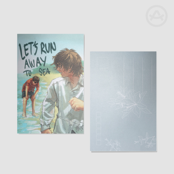 "Let's Run Away To Sea" Postcard