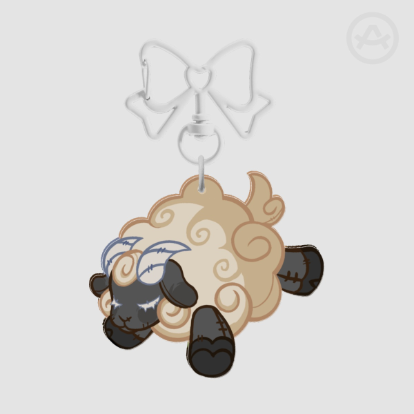 Plush Vanilla Sheep Acrylic Keychain