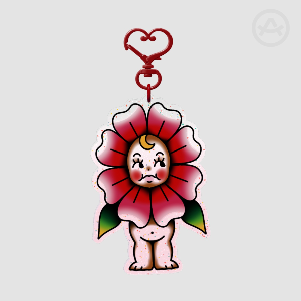 Kewpie Flower Keychain
