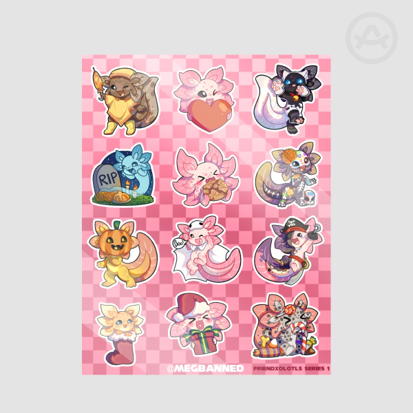 Friendxolotls S1 Stickers Sheet