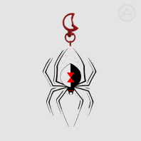 Inverted Widow Spider Glitter Acrylic Keychain