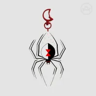 Inverted Widow Spider Glitter Acrylic Keychain