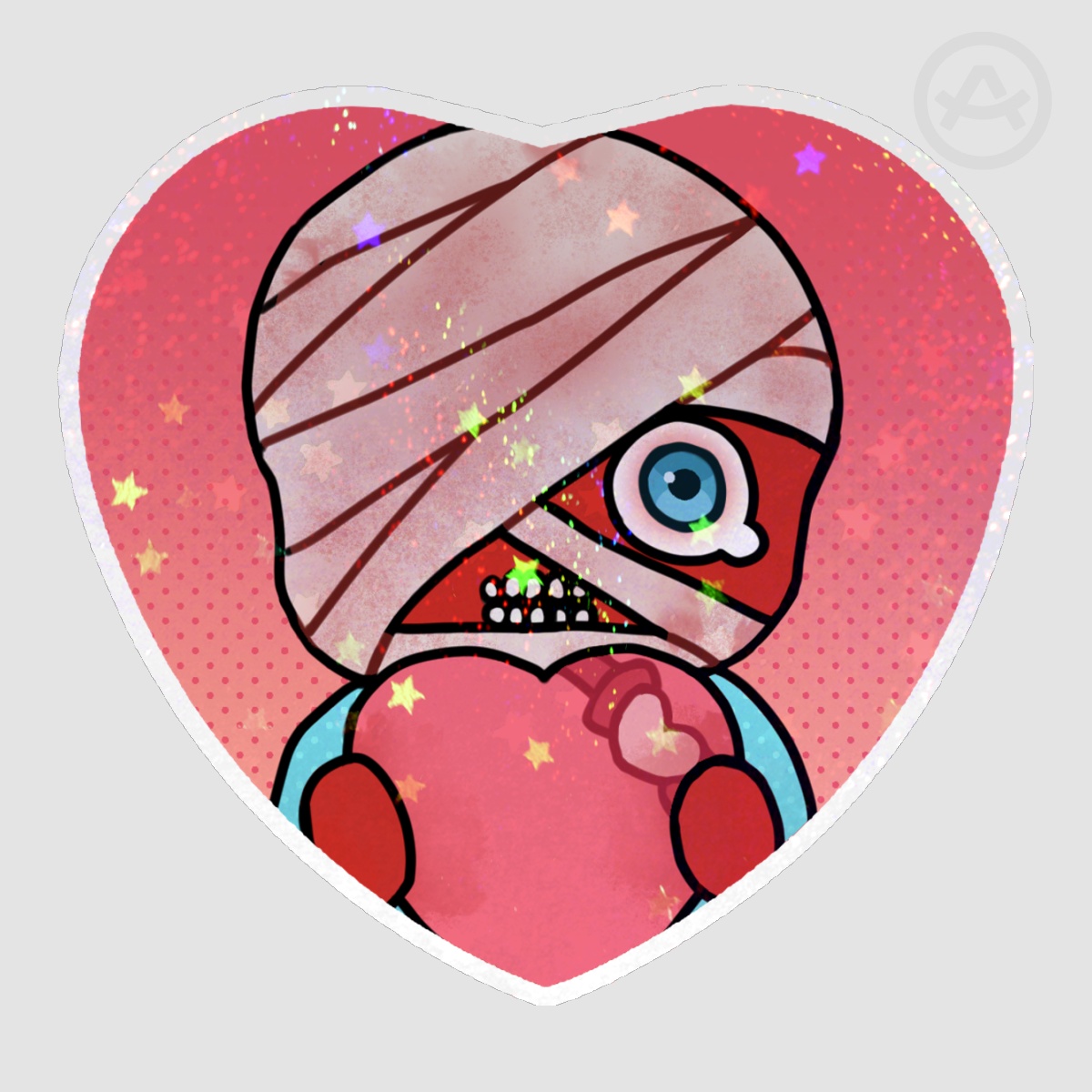 Valentines Post Crash Curly Sticker