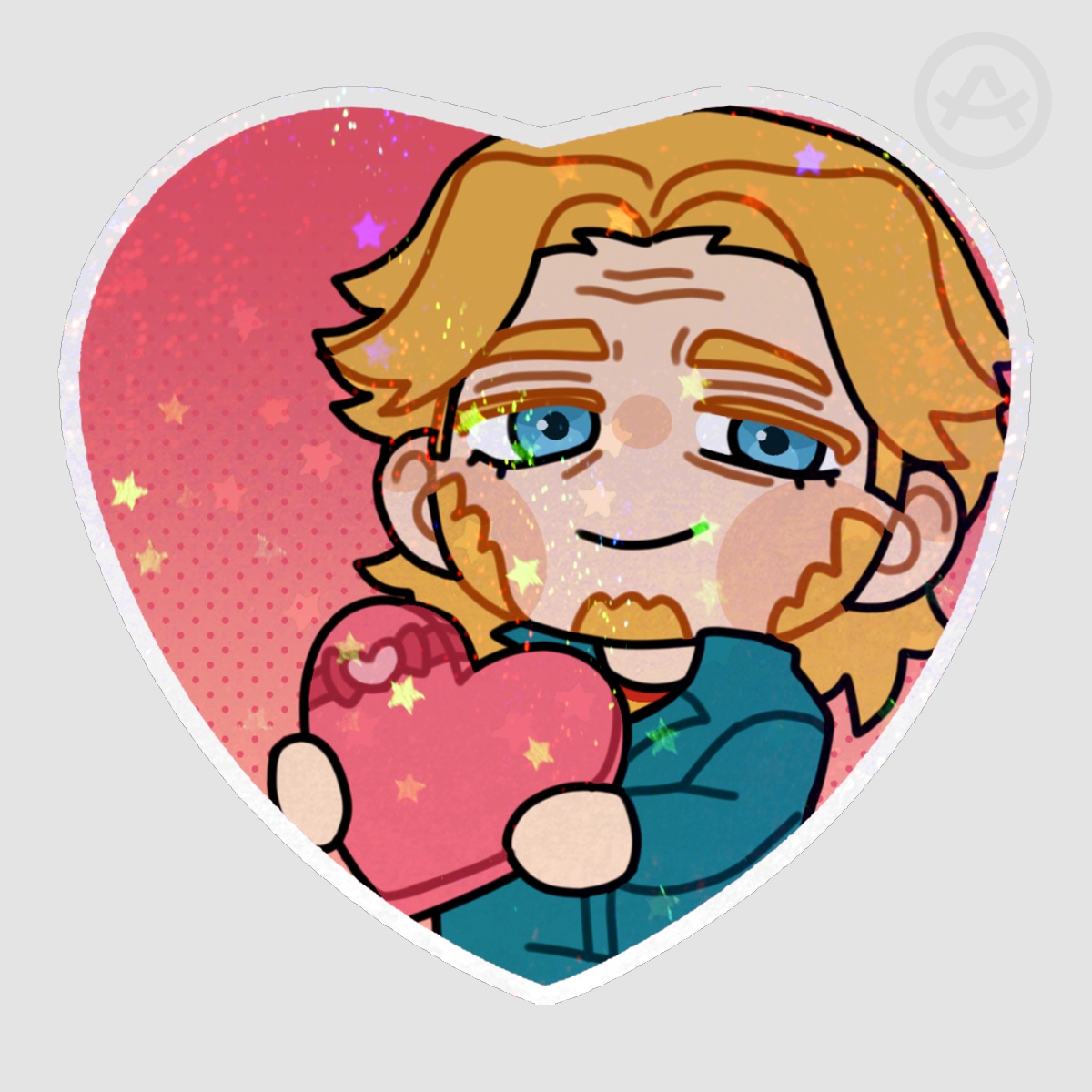 Valentines Curly Sticker