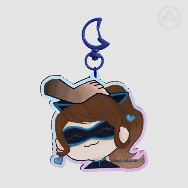 LunaWish Head Pat holo Acrylic Keychains