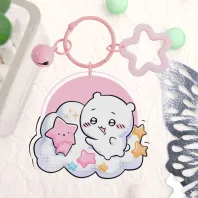 Cute Hamster + Bibi the starbab Acrylic Keychain