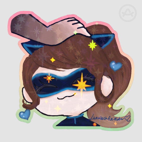 LunaWish Head Pat holo stars Sticker