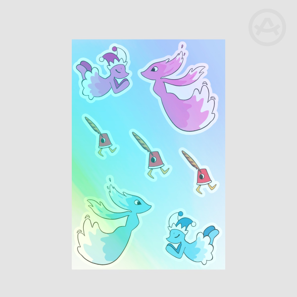 Miss Mizzle & Mizzle & Cuptains Paper Sticker Sheet [deltarune]