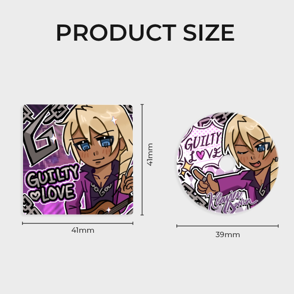 GAVINNERS, Klavier Gavin Guilty Love Acrylic CD Keychain - 2.05"*1.73"*0.31"(52mm*44mm*8mm)