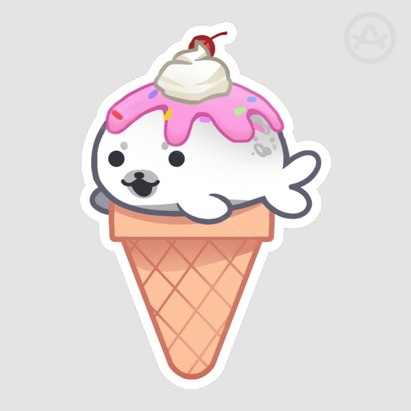 Seal Ice Cream Sticker
