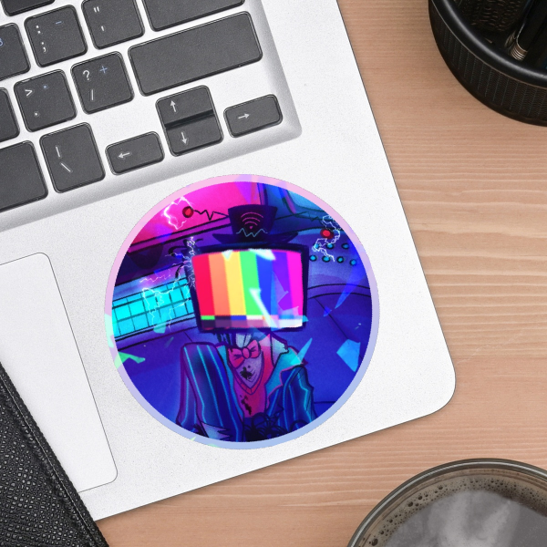 Glitchy Vox Die Cut Sticker